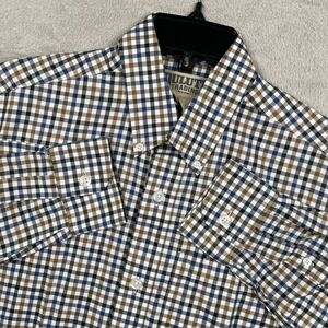 Duluth trading Co Wrinklefighter Shirt Mens Small Gingham Check Plaid Western